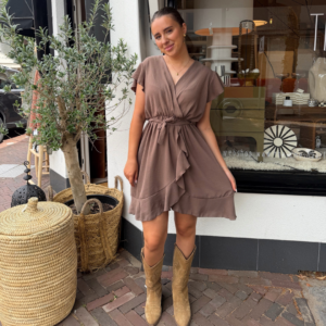 Ruffle Dress Camel