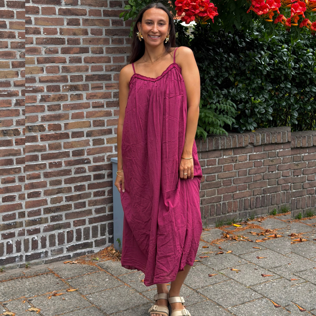 Marije Dress Bordeaux Red