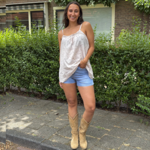 Broderie Top Beige