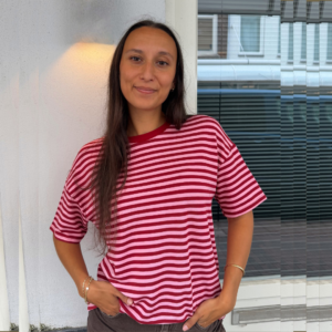 Pien Stripe Top SS - Pink Burgundy