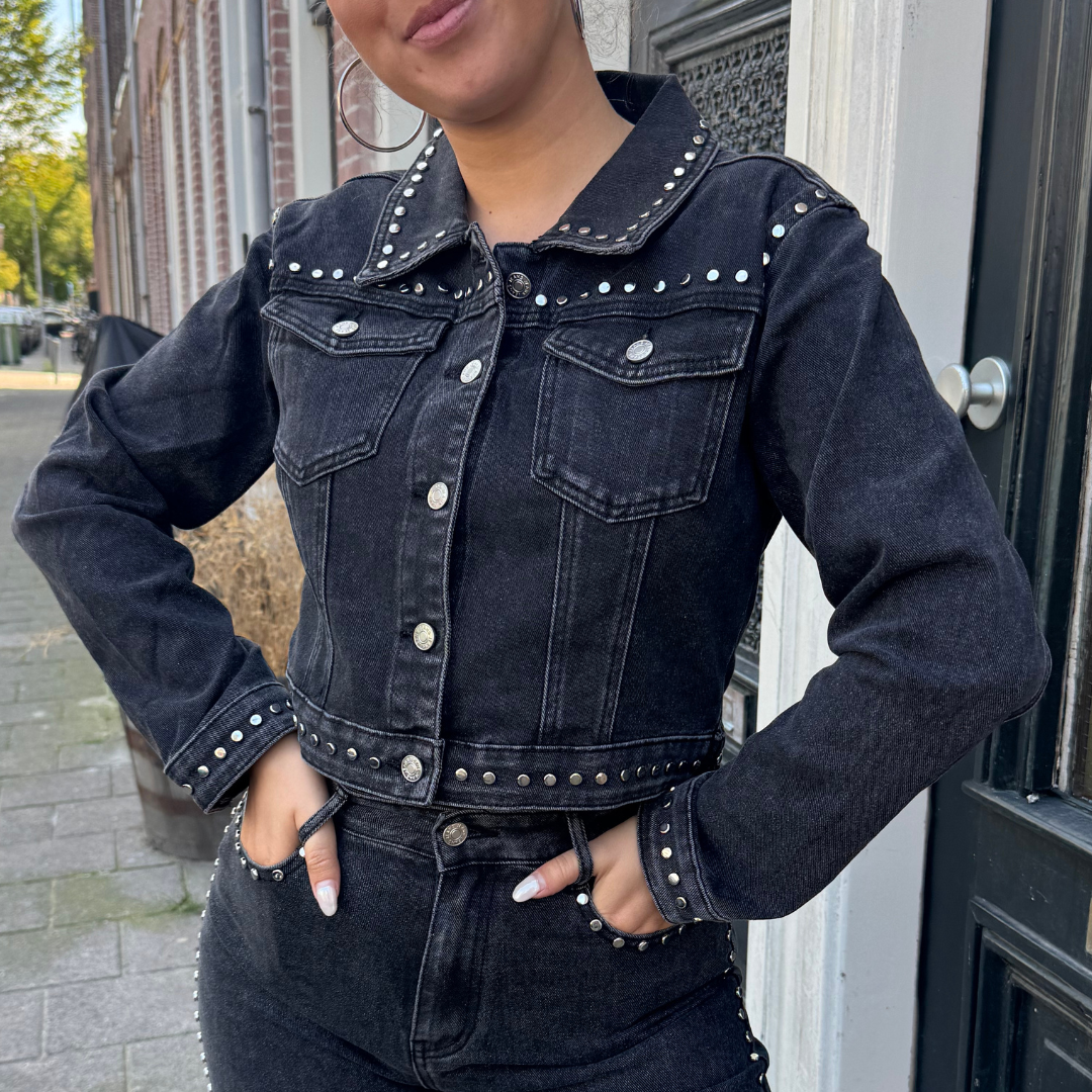 Studs Jacket Grey Washed
