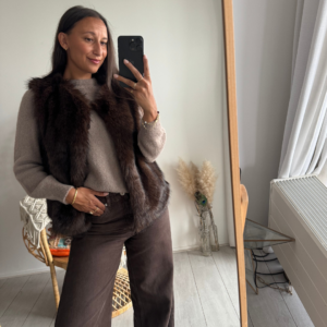 Faux Fur Gilet Brown