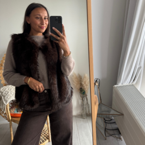 Faux Fur Gilet Brown