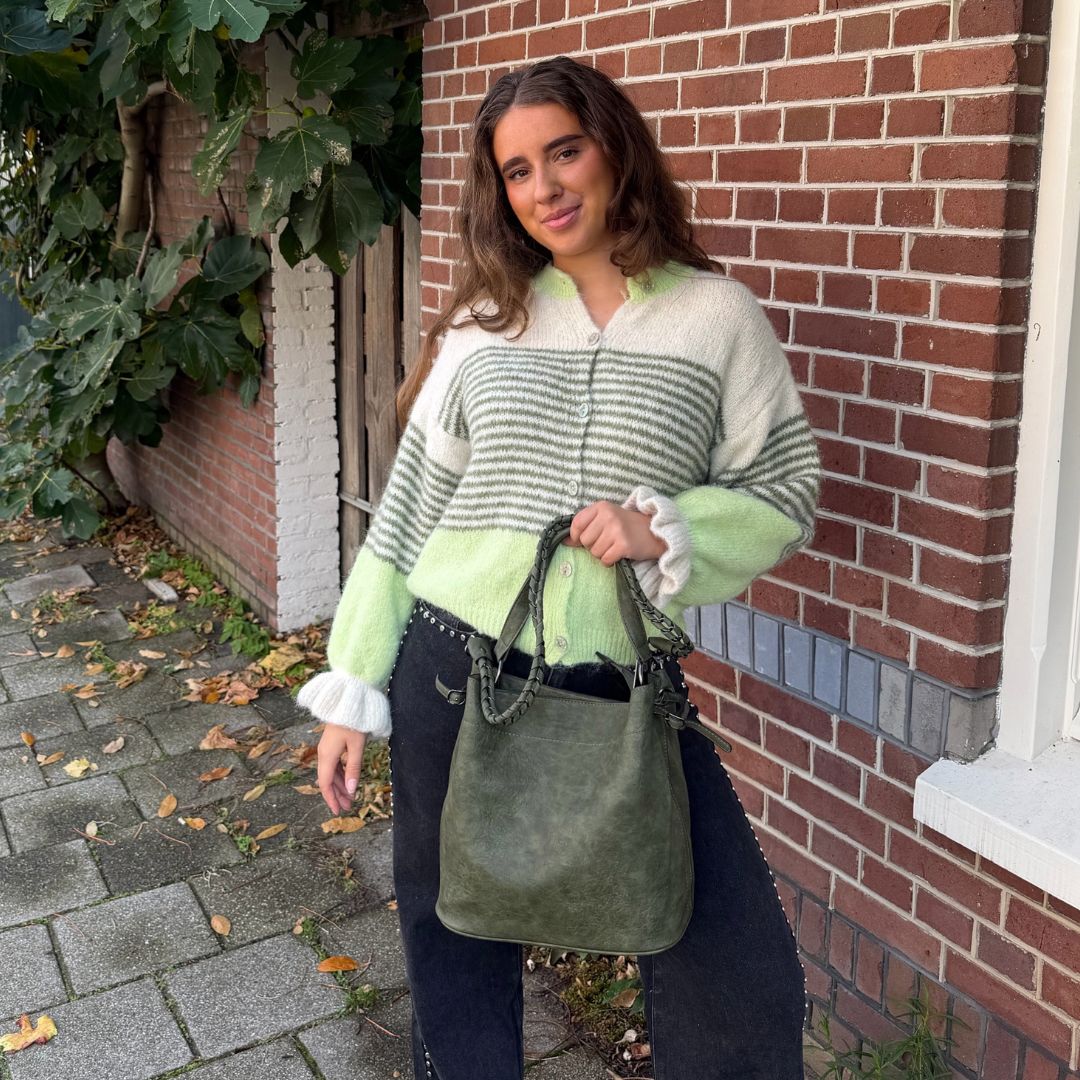 Ambika Trui Stripe Ruffle Mint