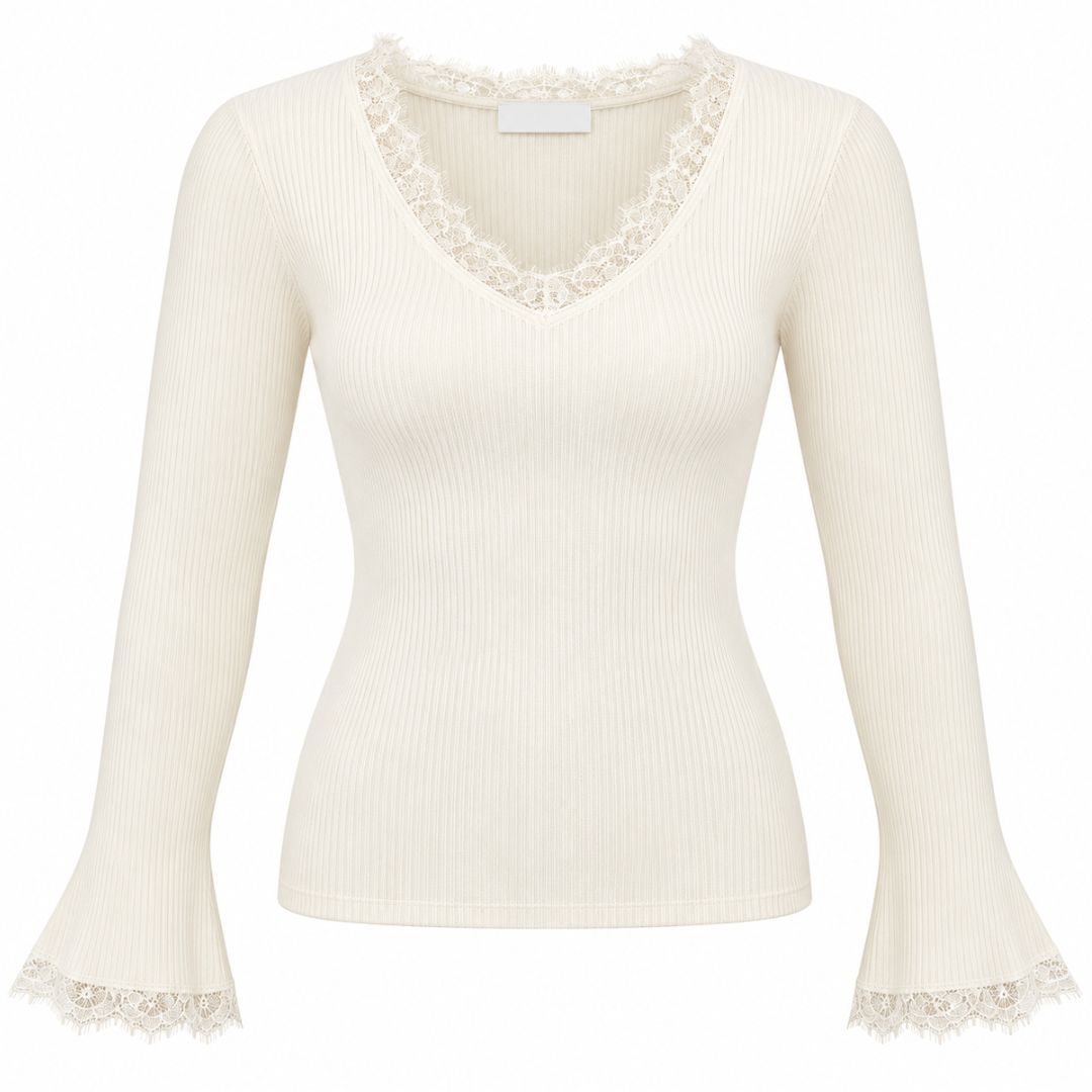 Lace longsleeve offwhite
