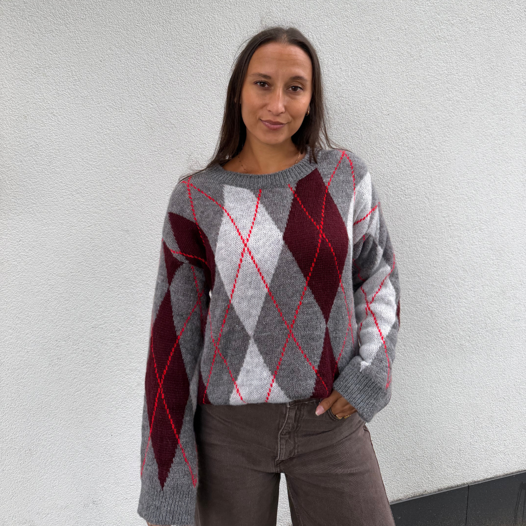 Sweater Grey/Red