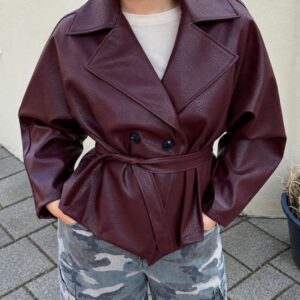 Burgundy PU Jacketn