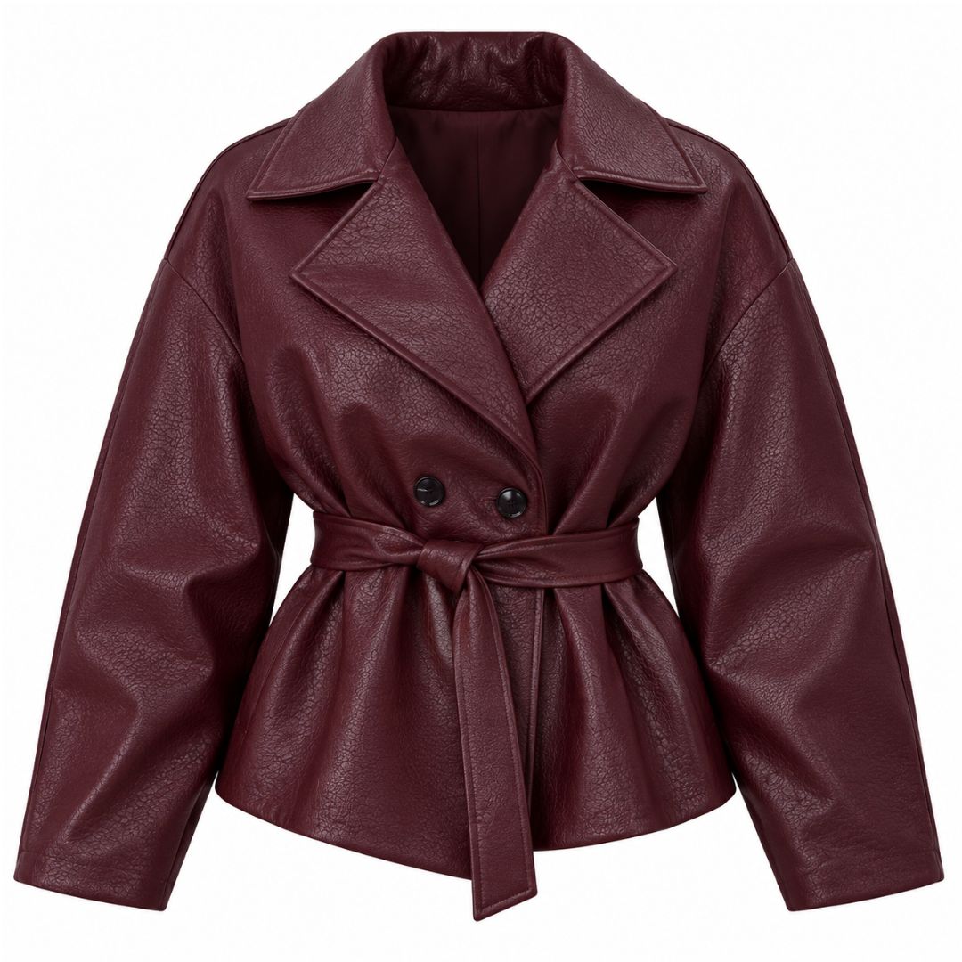 Burgundy PU Jacketn